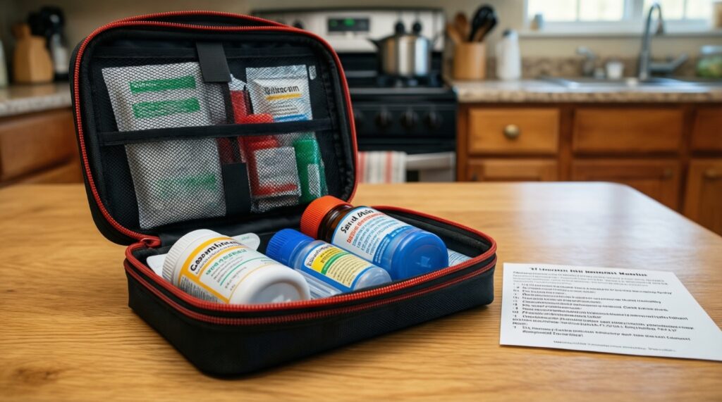 Аптечка дома и в поездке: минимальный набор и как хранить лекарства - иллюстрация
