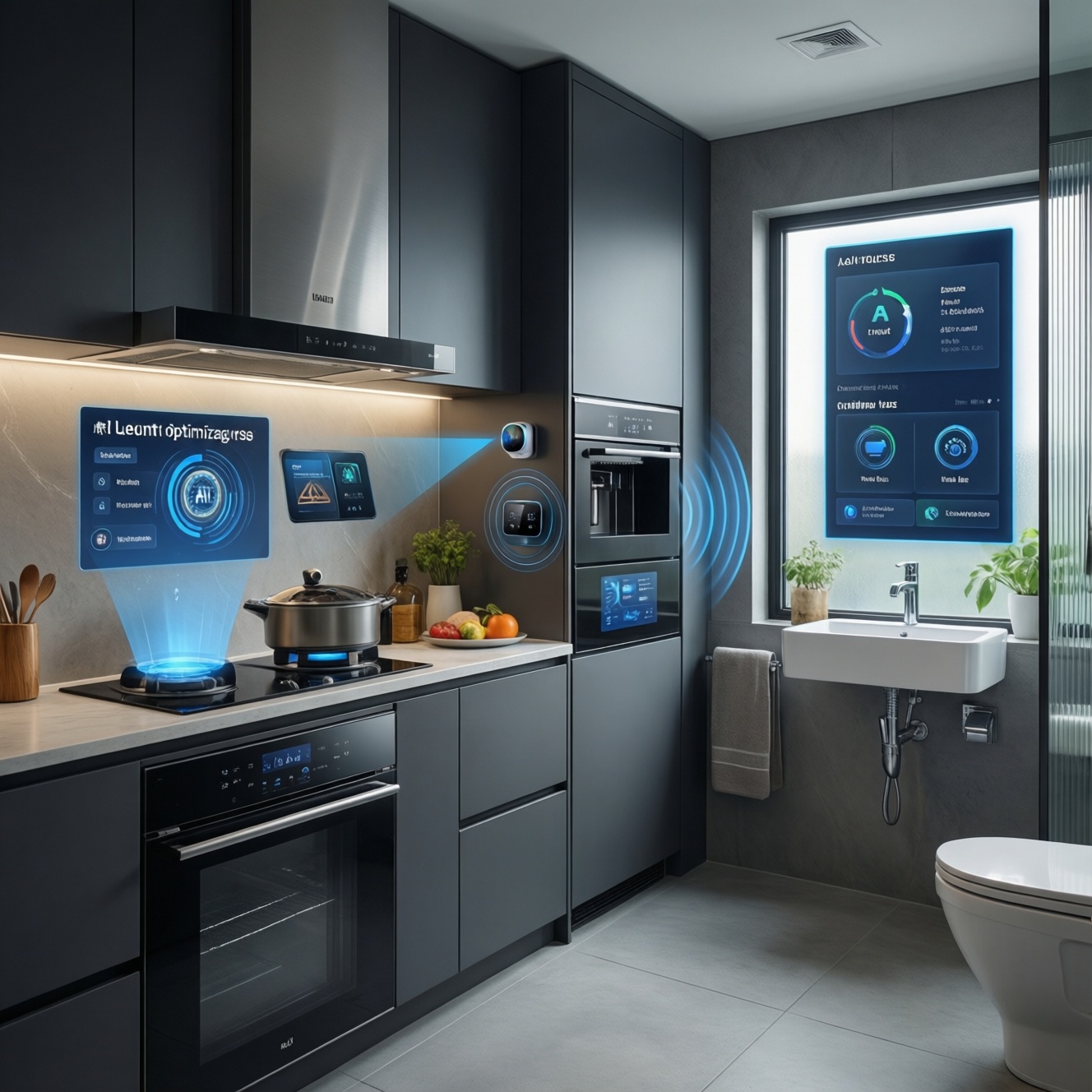 Умная бытовая техника для кухни и ванной: как ИИ и интернет вещей экономят и защищают
